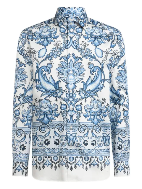 ETRO print long-sleeve cotton shirt White MRIB000199SP5F3