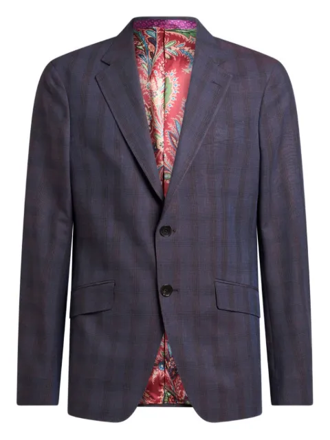 ETRO check-pattern wool suit Blue MRGC000199TQB70
