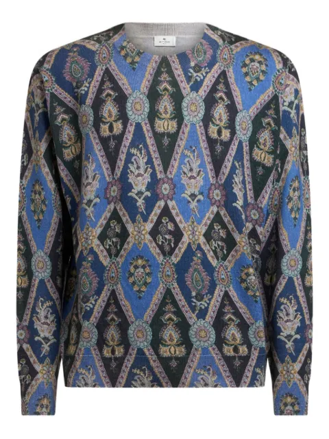 ETRO diamond-motif jacquard sweater Blue MRKF0096AQ196