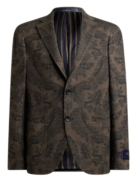 ETRO paisley print wool blazer Brown MRCA002999SPB39