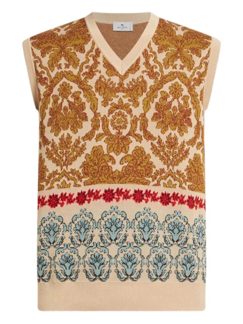 ETRO jacquard-pattern waistcoat Brown MRKF0100AQ197