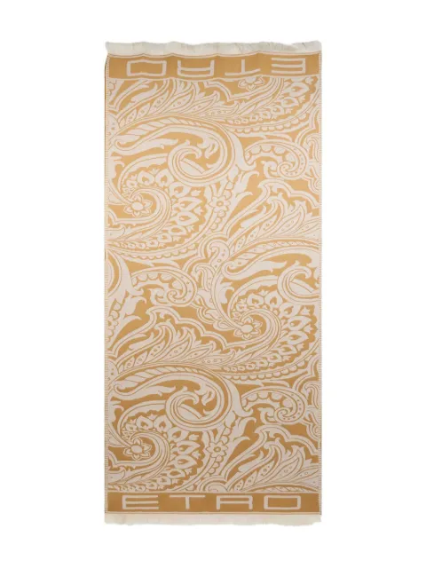 ETRO paisley-pattern fringed scarf Neutrals MATA0059AV769
