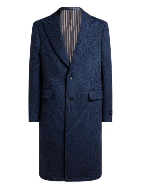 ETRO paisley-jacquard coat Blue MRAA002899TJB37