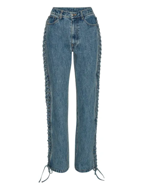 ROTATE BIRGER CHRISTENSEN laced straight leg jeans blue denim Blue 1145953054