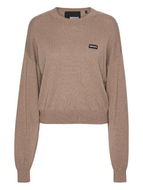 ROTATE BIRGER CHRISTENSEN crew-neck merino-cashmere sweater Brown 1147522031