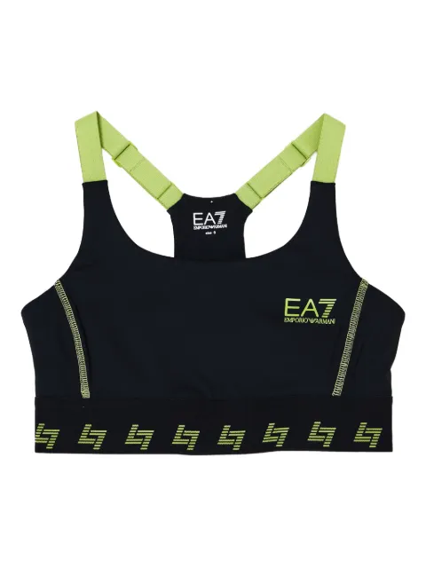 Ea7 Emporio Armani logo-detail racerback sports bra Black 7W000582AF12625