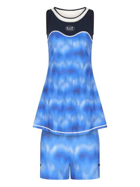 Ea7 Emporio Armani abstract-print tennis dress Blue 7W000561AF19155