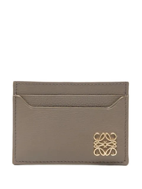 LOEWE logo-plaque calfskin cardholder Neutrals C821075X09