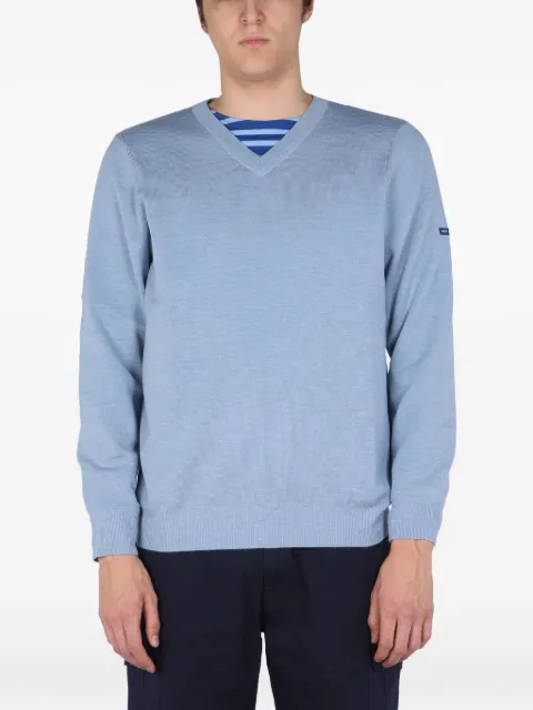 Saint James V-neck sweater Blue 6637PDENIMDELAVE