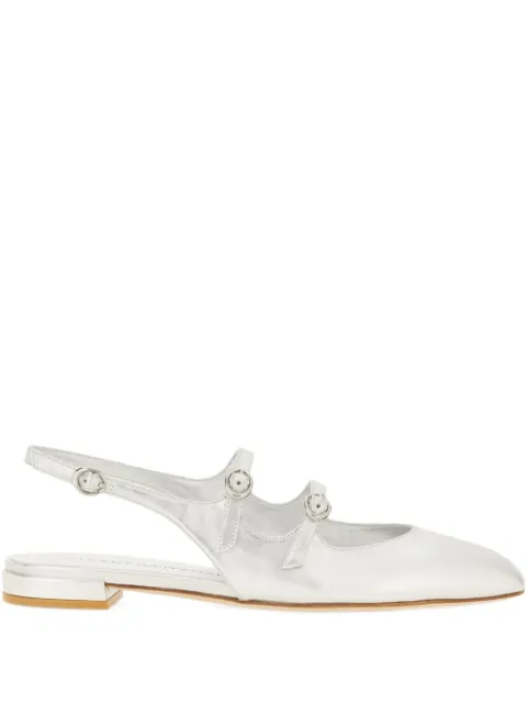 Stuart Weitzman buckle strap ballet flats Silver SI610SLV