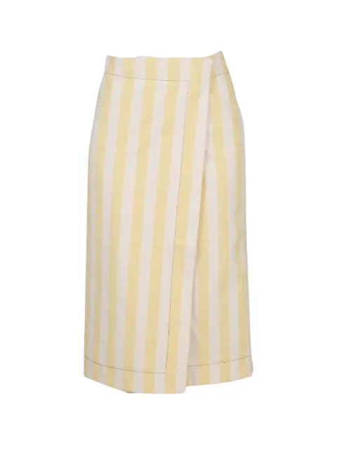 Sunnei striped wrap skirt Yellow CRTWWSKR006DEN004EYS