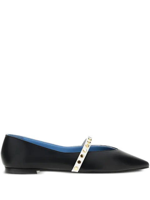 Alexander McQueen pointed-toe studded flat pumps Black 838131WIAEW