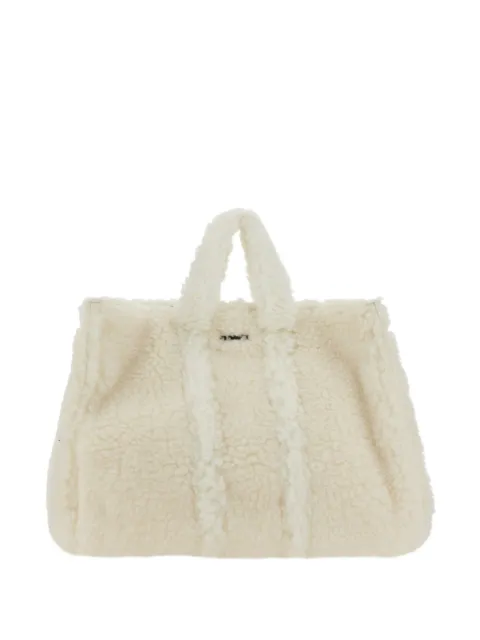 Sunnei fleece-texture tote bag Neutrals CACCXBAG005WVN016998