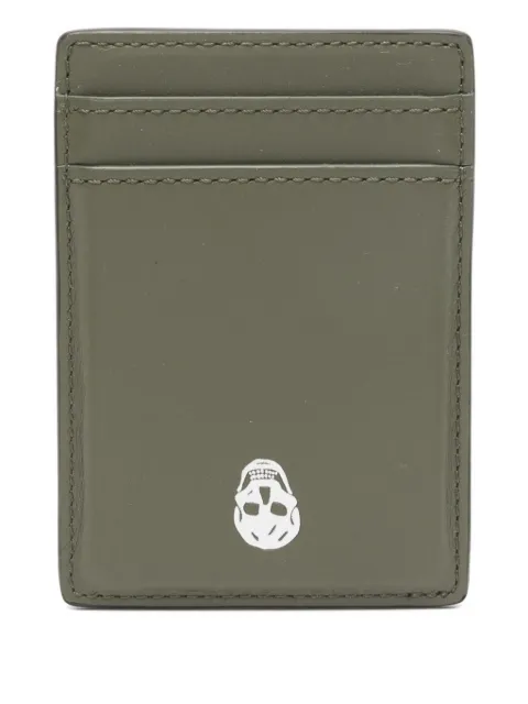 Alexander McQueen Skull-detail card holder Green 8361401AAVB