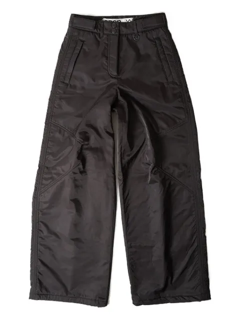 Open YY drawstring-hem wide-leg trousers Brown YY234PT004