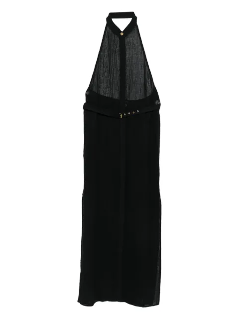 Le Kasha Jabal halterneck belted midi dress Black JABAL00