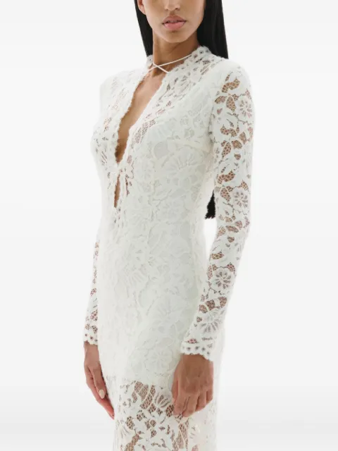 MANURÍ Sage lace long-sleeve maxi dress White MRSS25DR9VIPL18XWITHLINING