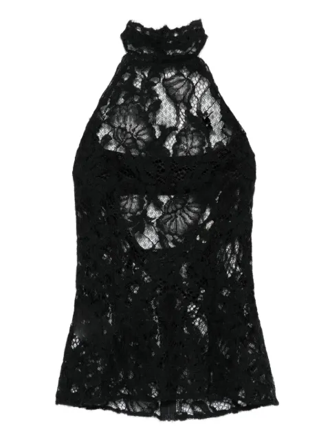MANURÍ floral-lace halterneck top Black MRSS25TP9VIPL100
