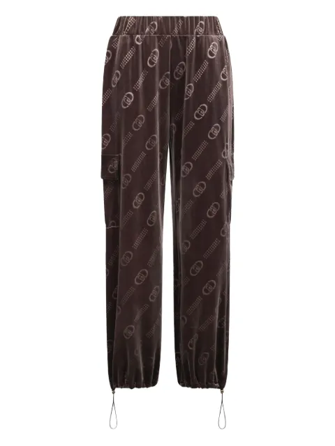 LIU JO logo-pattern elastic-cuff trousers Brown TF5111J4955