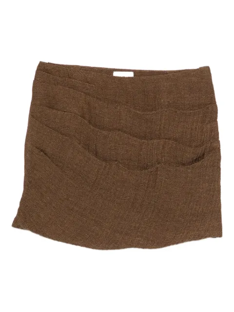 Le Kasha pleated linen skirt Brown SPETSES