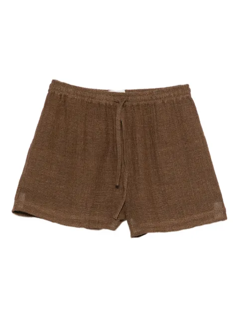Le Kasha elastic-waist linen shorts Brown TABAG00