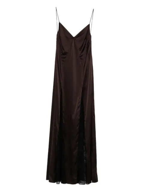 STAUD Trinity lace-insert maxi dress Brown R25P2203SN