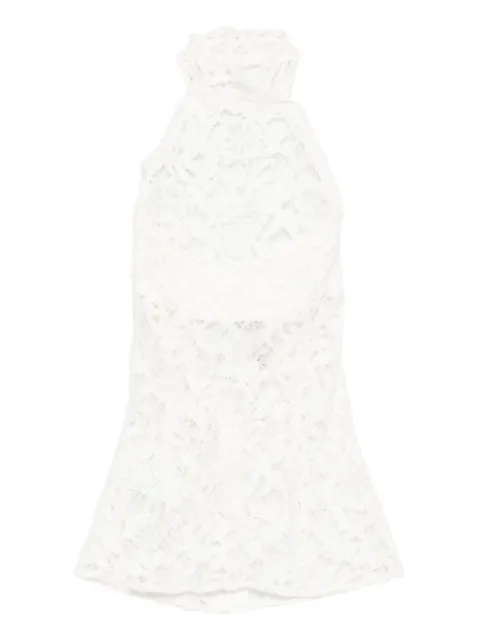 MANURÍ Cherie lace high-neck top White MRSS25TP9VIPL100