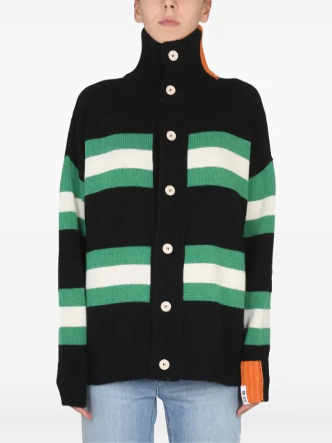 RIGHT FOR striped buttoned cardigan Black A2205WOPA993001