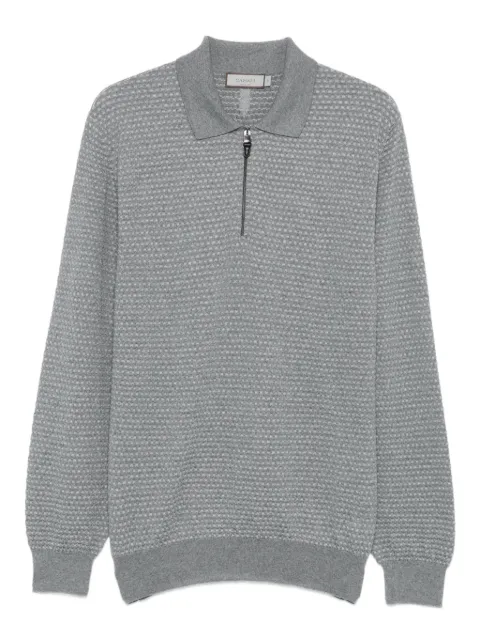 Canali polo-collar merino wool sweater Grey C0572MK02359