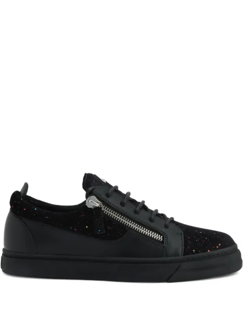 Giuseppe Zanotti zip-detail glitter low-top sneakers Black RU50032H01