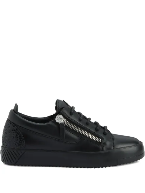 Giuseppe Zanotti Gail zip-detail glitter low-top sneakers Black RW50018H01