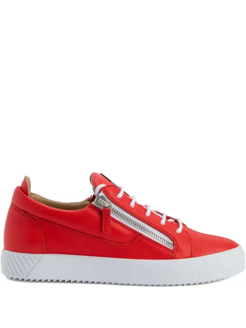 Giuseppe Zanotti zip-detail leather low-top sneakers Red RU50028H04