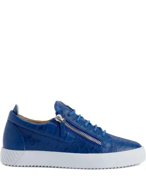 Giuseppe Zanotti Frankie crocodile-effect zip sneakers Blue RU50029H02