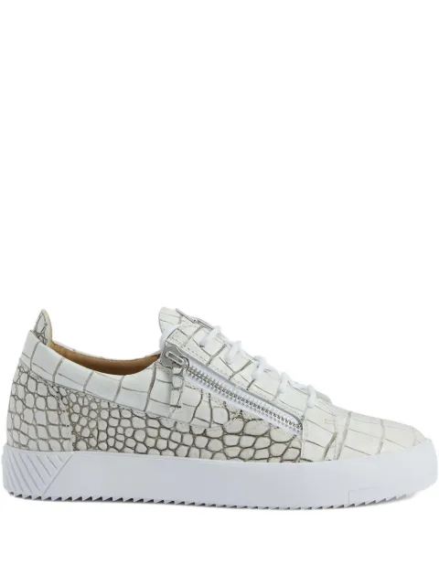 Giuseppe Zanotti Frankie crocodile-effect zip sneakers Neutrals RU50029H04