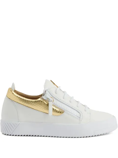 Giuseppe Zanotti Gail snakeskin-panel zip-detail sneakers Gold RW50019H02