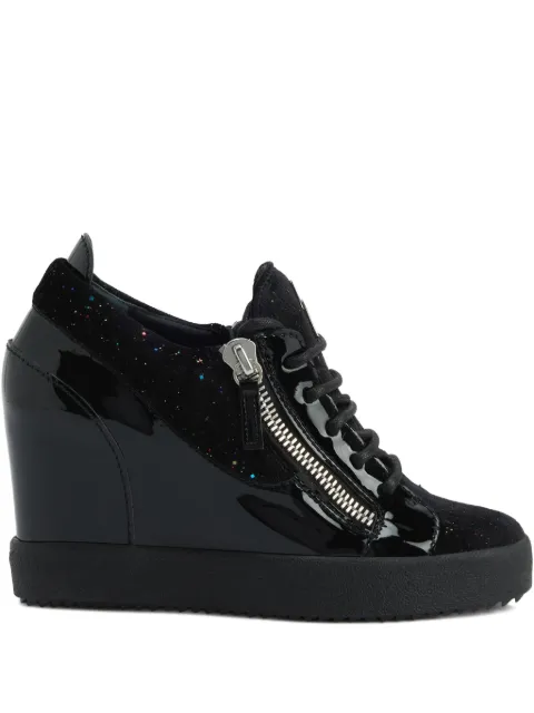 Giuseppe Zanotti Addy Wedge glitter-panel sneakers Black RW50021H01