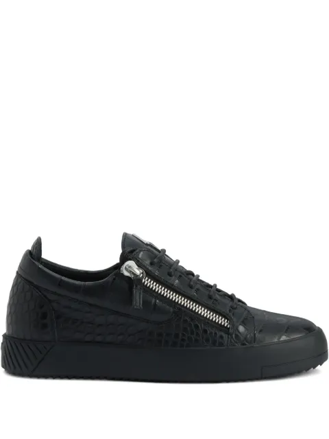 Giuseppe Zanotti Frankie crocodile-effect zip trainers Black RU50029H03