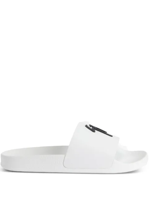 Giuseppe Zanotti Brett logo-embellished slides White RU50051H02