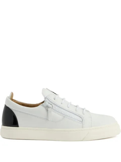 Giuseppe Zanotti Frankie zip-detail leather trainers White RU50035H04