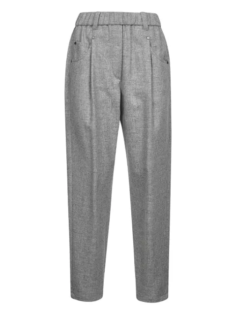Brunello Cucinelli elasticated-waistband pleated trousers Grey MB162P8417C030