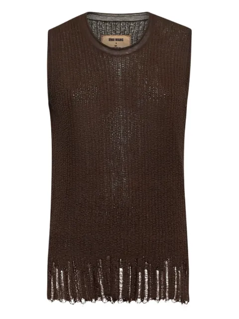 Uma Wang ribbed sleeveless top Brown UK7162UW600