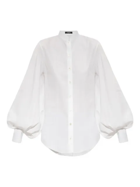 Balmain balloon-sleeve band-collar shirt White FF1HU681CG22