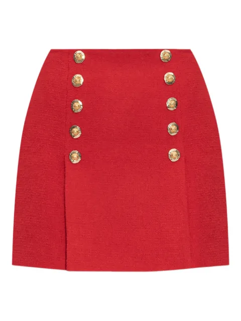 Balmain button-detail virgin wool mini skirt Red FF1LBA89WD03