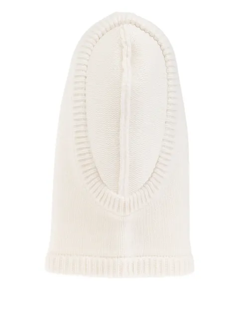 Lisa Yang ribbed-trim cashmere balaclava White 4025302