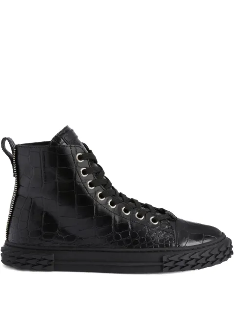 Giuseppe Zanotti Blabber crocodile-effect lace-up sneakers Black RU50037H01