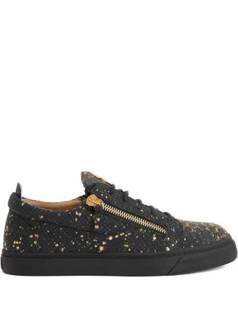 Giuseppe Zanotti Frankie snakeskin-print zip sneakers Black RU50033H01