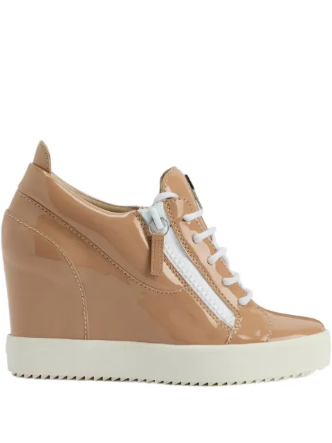 Giuseppe Zanotti Addy Wedge patent-leather wedge trainers Neutrals RW50023H03