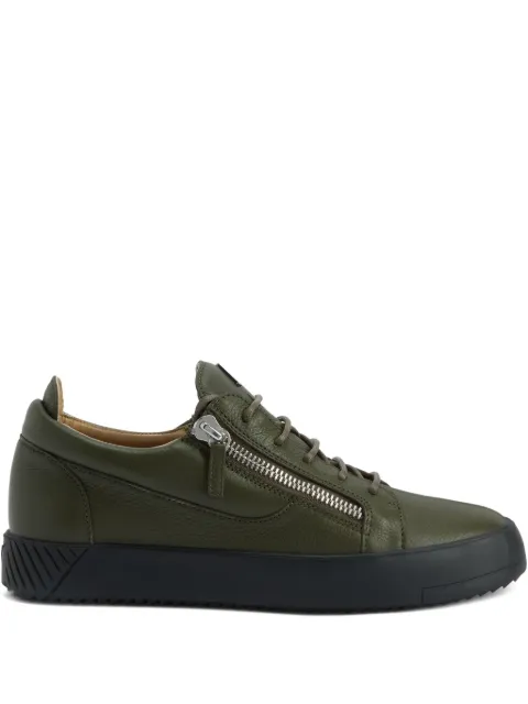Giuseppe Zanotti Frankie zip-detail leather sneakers Green RU50028H02