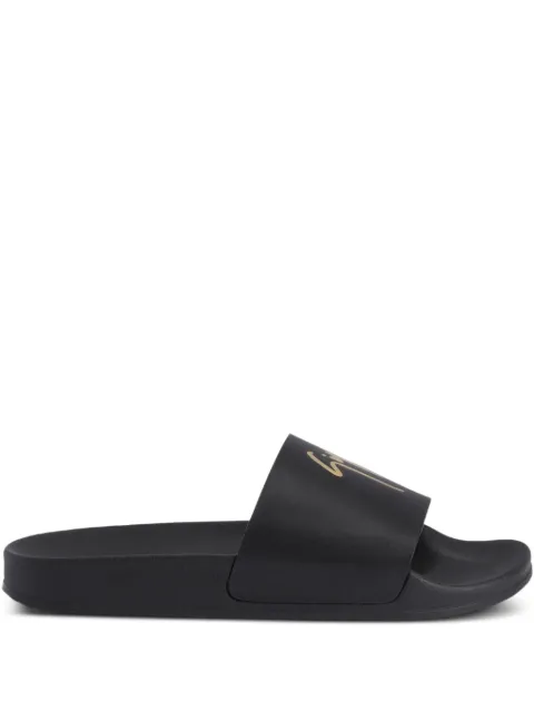 Giuseppe Zanotti Brett logo-embellished leather slides Black RW50026H01