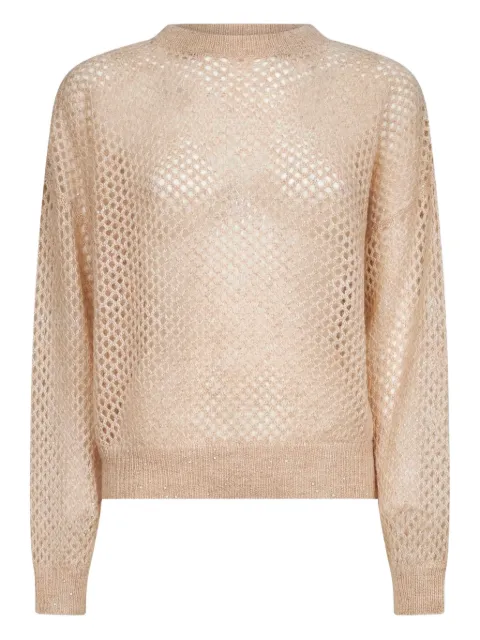 Brunello Cucinelli open-knit sweater Neutrals MPS732400C3590